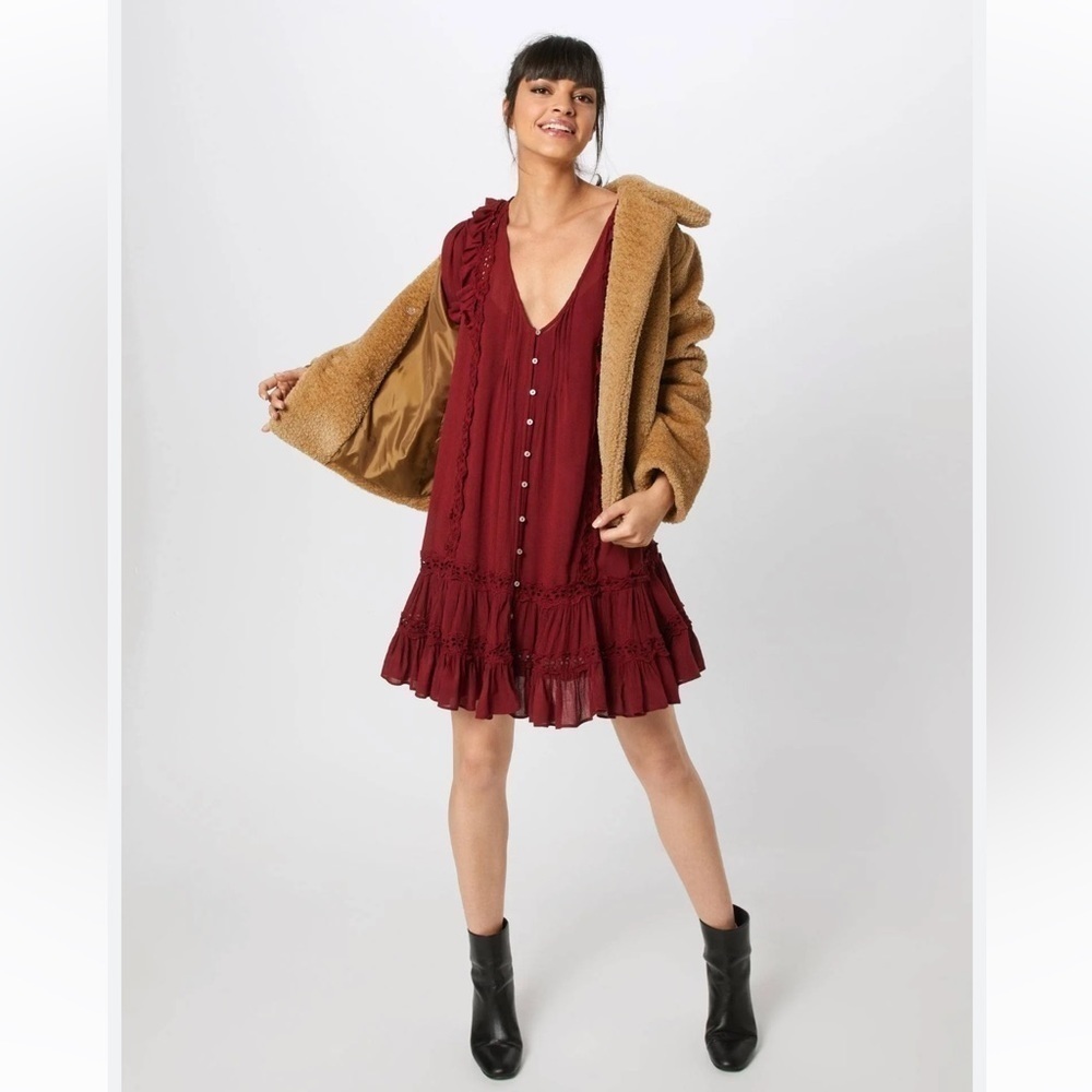 Free People Snow Angel Mini Dress Boho Small